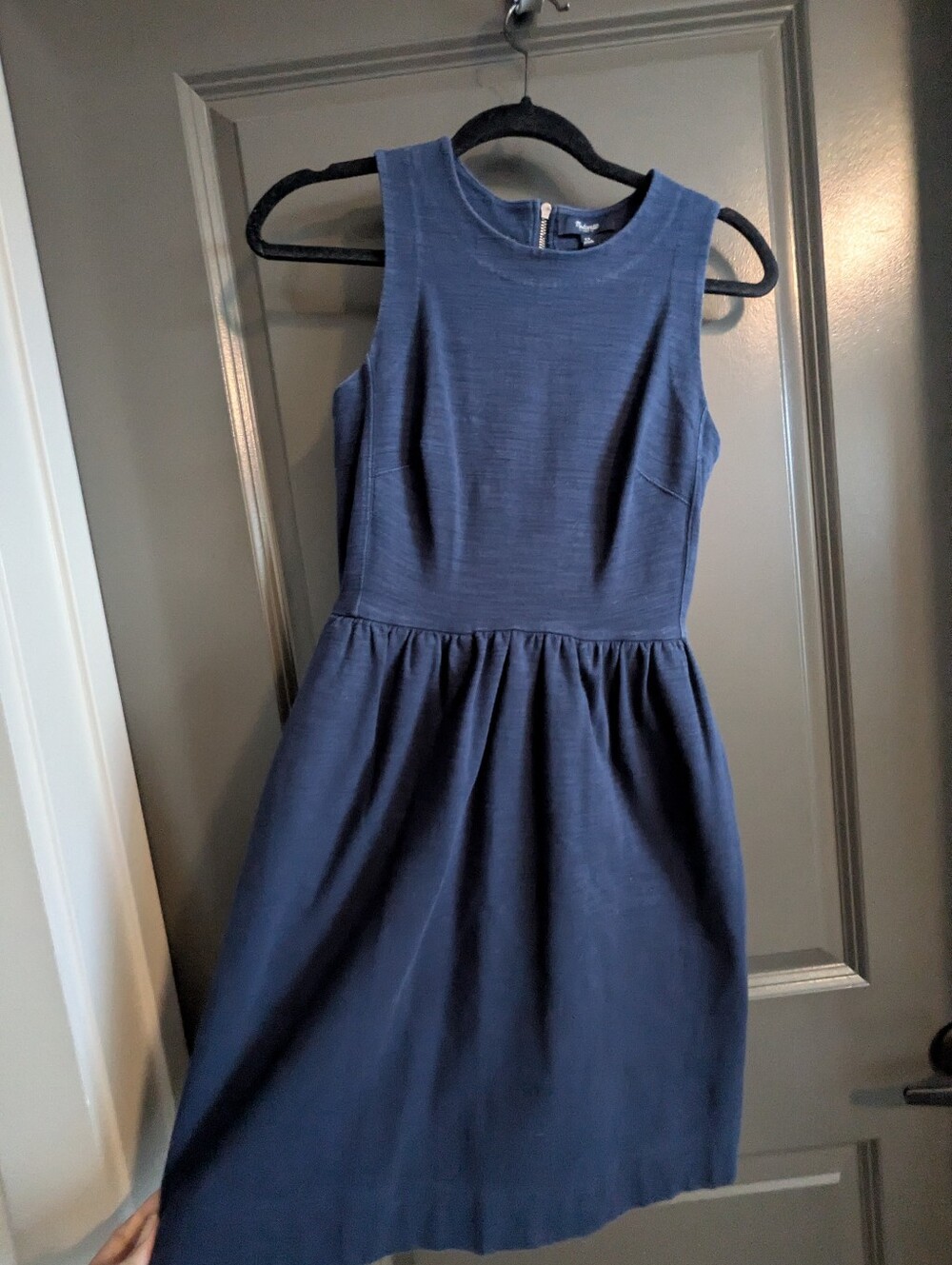 Madewell women's Afternoon Fit & Flare Dress Size XS Navy Blue